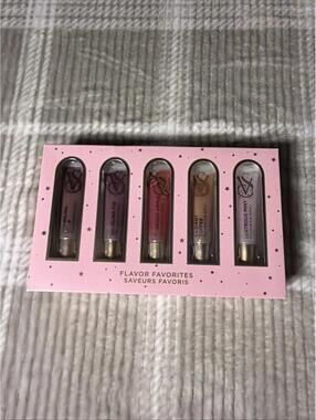 NIB Victoria's Secret Flavored Lip Gloss Gift Set Pear, Fig, Apple, Toffee, Mint